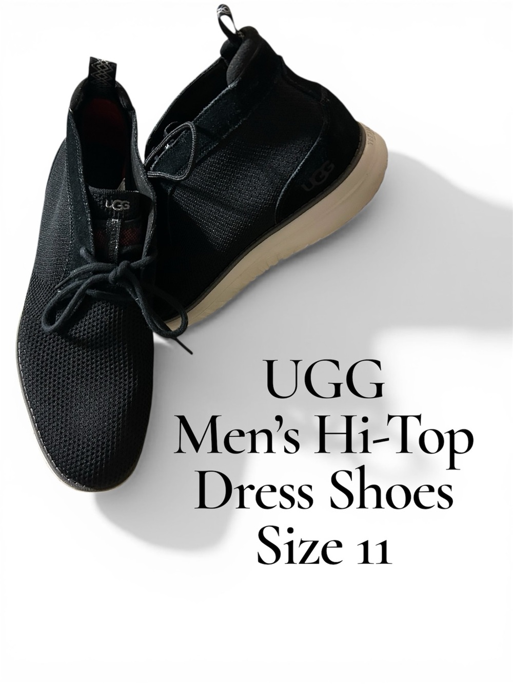 UGG Men's Hi-Top Chukka in Black with Cream Sole